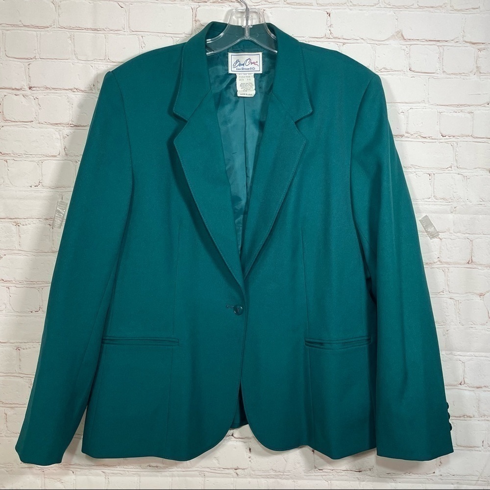 Vintage 70’s Levi Strauss & Co Bend Over Womens Green Polyester Blazer Size 18